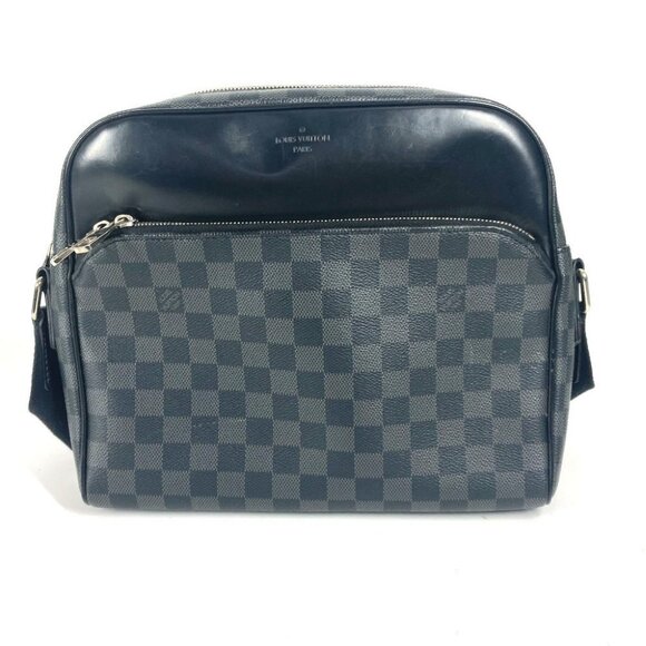 LOUIS VUITTON N41408 Damier Graphite Dayton PM Messenger Shoulder Bag Black - Picture 1 of 16